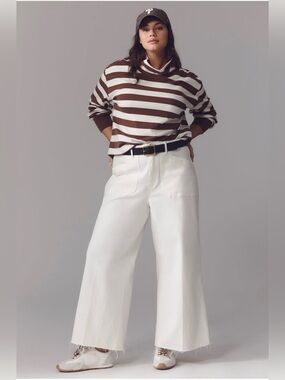 Paige Anessa Utility High-Rise Crop Wide-Leg Jeans
